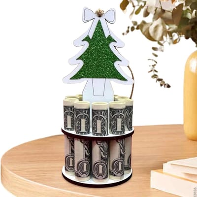 Geldkoffer - Bankbiljettenetui - Cadeau Presentatie - Unieke Opbergplaats - 15 x 8 x 8 cm - Kerstboom