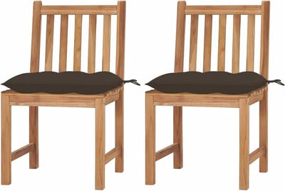 Tuinstoelen Set - Balkonstoelen Hout - Ontspannen Buiten - Massief Teakhout - 50 x 53 x 90 cm - Natuurlijk Hout