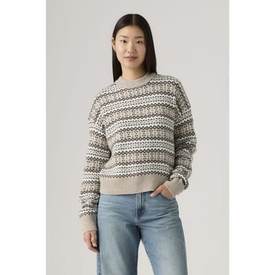 Levi's Ines Fairlisle Sweater Neutral Maat: L | Sweaters Outlet | Dames | Beige