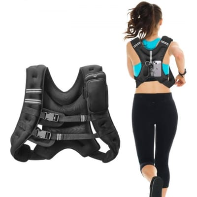 VEVOR Gewichtsvest 9,22 kg met reflecterende streep, verstelbare gesp, lichaamsgewichtvest voor mannen en vrouwen, trainingsapparaat voor krachttraining, hardlopen, joggen, fitness en gewichtsverlies