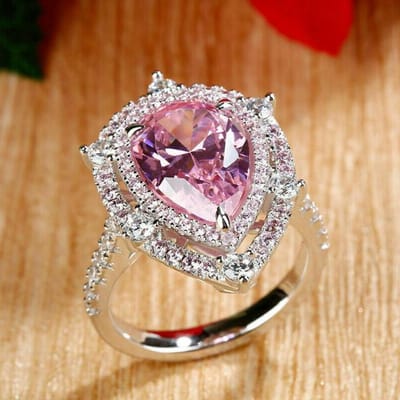 Caoshi Trendy Roze Steen Ring voor Vrouwen voor Huwelijksceremonie Sierlijke Accessoires voor Vrouwen Prachtige Sieraden voor Jubileumfeest 6