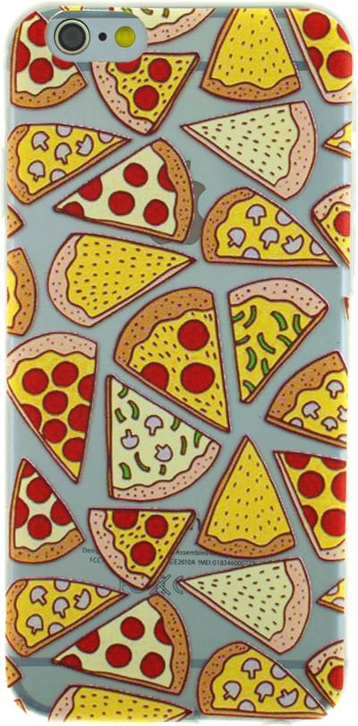 Peachy Transparant Pizza hoesje geschikt voor iPhone 6 Plus 6s Plus case cover TPU cover