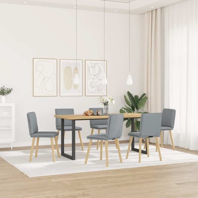 vidaXL - Eetkamerstoelen - 6 - st - stof - lichtgrijs
