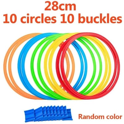 Nieuw Buitenspeelgoed Kinderen Grappige Fysieke Training Sport Speelgoed Rooster Springring Set Spel 10 Hoepels 10 kegels voor Park Spelen Jongens Meisjes