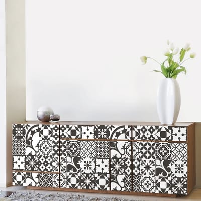 Decoratieve meubelstickers - 30 authentieke meubelstickers van cementtegels NOÉLIA - 30 stickers 20x20cm