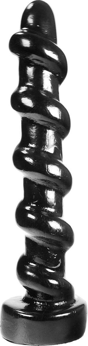 Dark Crystal XXL Geribbelde Dildo 33 x 5 cm - zwart