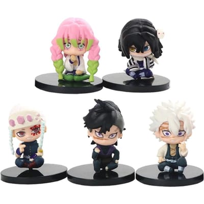 Duurzaam figuur Demon Slayer Anime Figuren Iguro Obanai Tokitou Muichirou Kawaii Actie Verzamelfiguren Kinder vakantiecadeaus black