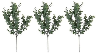 Mica Decorations Kunstbloem - 3x - Eucalyptus kunsttak - grijs/groen - 65 cm - decoratie