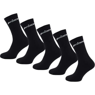 Prince Tennis 5-Pack Heren Zwarte Sokken