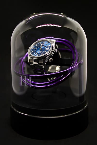 Elbrus Horology - Paars - Limited Edition 200 stuks - Oplaadbare batterij - Tourbillon Horloge Opwinder - Gyrowinder Orbit Watch Winder