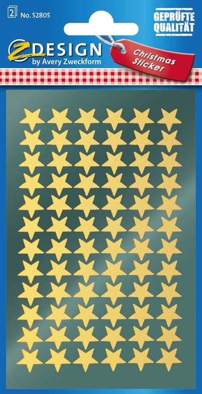 Avery Zweckform 52805 etiket ster goud Permanent 144stuk(s) sticker