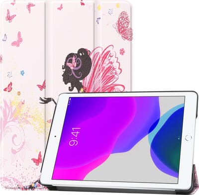 Hoes - Geschikt voor Apple iPad 7 (2019) - 10.2 inch - 7e Generatie - Dun & Stevig - Trifold Bookcase - Hard Cover - Hardcover Book Case - Tablet Hoesje - Elfje