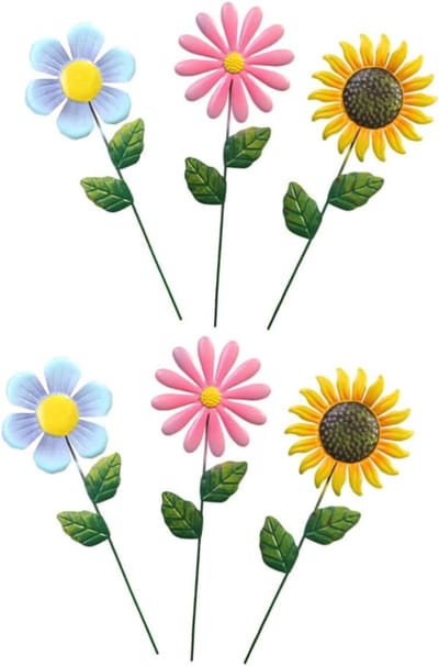 Bloemen Tuinstekers - Zonnebloem Palen - Tuin Decoratie - Weerbestendige Duurzaamheid - 48x14 cm - Meerkleurig