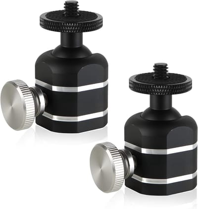 Mini Kogelkop Statief - Camera Adapter - Fotografie Stabiliseren - Robuuste Metalen Constructie - 1/4 Inch Schroefdraad - Zilver