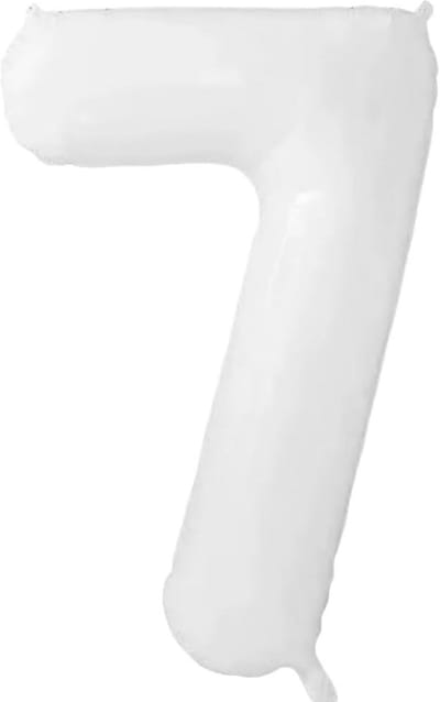 Grote Folieballon Cijfer 7 - 101 cm - Wit - Voor Verjaardag en Feestdecoratie - Geschikt voor Helium
