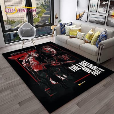 The Last of Us Horrorspel Pedro TV Tapijt Vloerkleed voor Thuis Woonkamer Slaapkamer Bank Deurmat Decoratie, Kindergebied Vloerkleed Antislip Vloermat 70x100cm