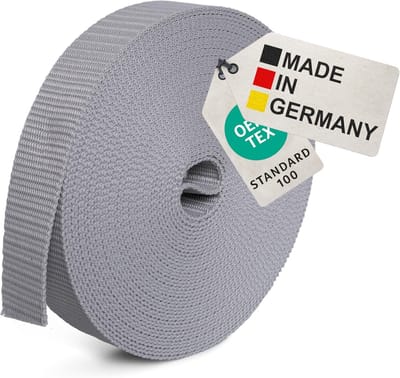 Universele Riem - Montageband Geweven Band - Bevestigen Naaien - Hoge Scheurvastheid - 10 Meter 30mm - Grijs