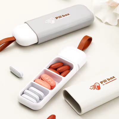 Vardaan Pillendoos - Pillenbakje - Pillen organizer - Pill box Medicijn doosje - 3 vakjes - Wit- Vardaan Pillendoos: Blijf Georganiseerd, Nooit Meer Pilletjes Vergeten - De Perfecte Medicijn Organizer