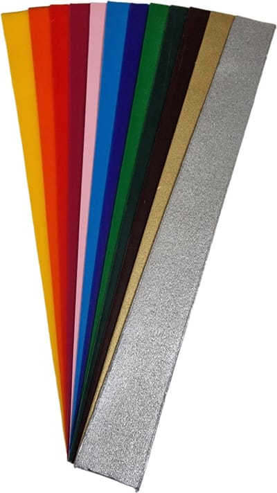 Het Nieuwe Licht® - Versierwas - wasfolie - stroken - 12 kleuren - 2x20cm