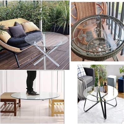 Glazen Tafelblad - Ronde Glasplaat - Tafel Beschermen - Gehard Veiligheidsglas - Tot 100 cm - Transparant
