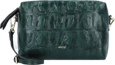 abro Schoudertas Leder Maxi Cocco Crossbody Bag Kaia Pixie Green Donkergroen