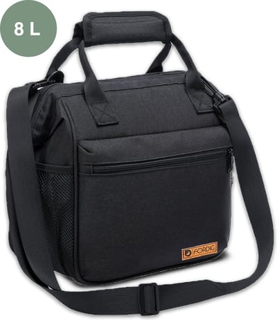 ForDig Lunchtas Koeltas - 8 liter - 4 laags - voor werk - zwart
