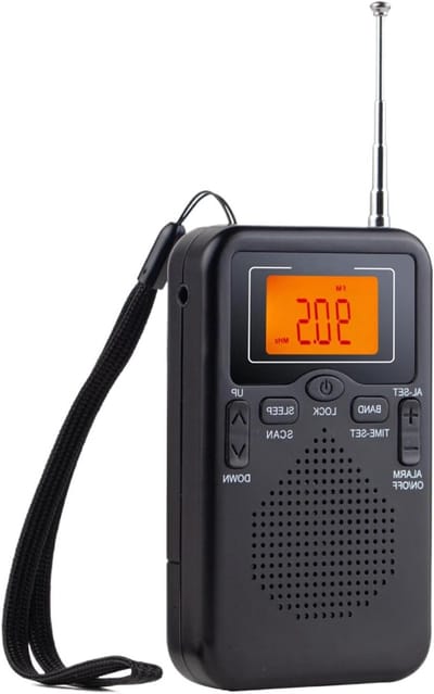 Draagbare Radio - Batterij Radio - Reizen en kamperen - LCD Scherm - 10.5 cm - Zwart