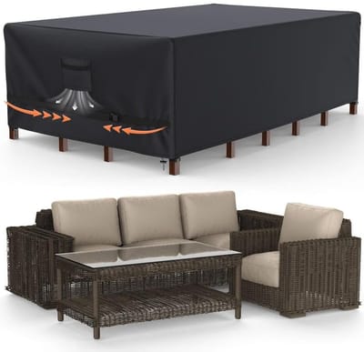 Unyqoos ® Waterdichte Beschermhoes voor Tuinmeubelen van Hoogwaardig 600D Oxford-stof, 180 x 120 x 74 cm