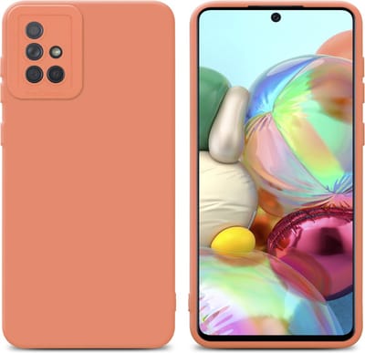 Cadorabo Hoesje geschikt voor Samsung Galaxy A71 4G in FLUID LICHT ORANJE - Beschermhoes gemaakt van flexibel TPU silicone Cover Fluid Case
