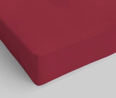 Elegant hoeslaken in een hoek van 35cm, bordeaux, enkel