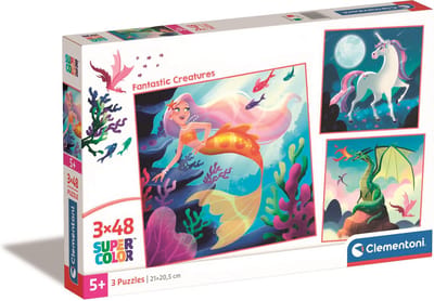Clementoni - Puzzel - 3x48 Stukjes - Fantasie Wezens - Puzzel Voor Kinderen - Vanaf 5 Jaar