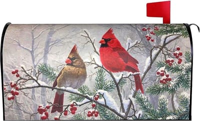 Magnetische Winter Brievenbushoes met Vogeldecoratie - Standaard Maat
