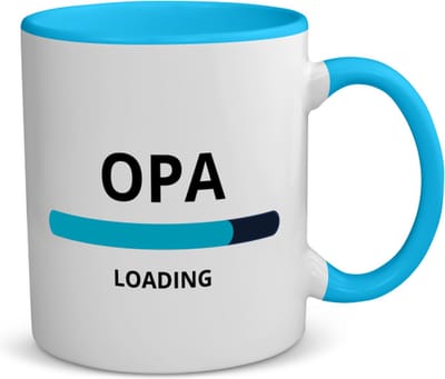 Akyol - opa loading koffiemok - theemok - blauw - Opa - ochtendkoffie laden - verjaardagscadeau - verjaardag - cadeau - cadeautje voor opa - opa artikelen - kado - geschenk - gift - 350 ML inhoud