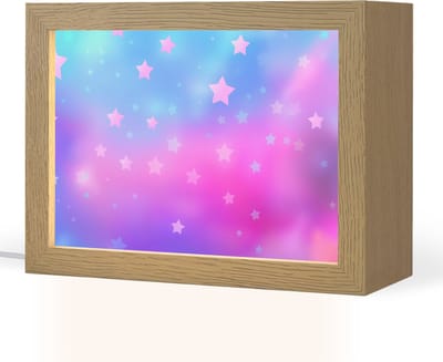 Nachtlampje 20x15 cm - Kinder lampje - Sterren - Roze - Blauw - Tafellamp kinderkamer - Slaapkamer lamp - Bedlamp kinderen - Kinderlampje stopcontact - Wandlamp babykamer - Nachtlampjes