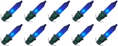 OE Lightning Reserve Kerstlampjes - 10 stuks - Groene Insteek Fitting - 2.5V/0.425W - Blauw Licht