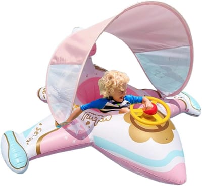 Kinderen Vliegtuig Zwembadvlot - Opblaasbare Zwemband Baby - Waterpret - Ergonomisch Design - 30 x 28 x 5 cm