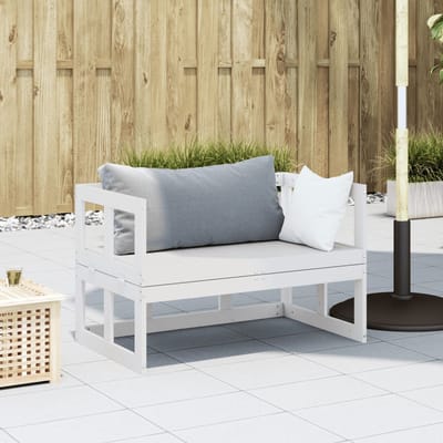 vidaXL - Tuinbank - verlengbaar - massief - grenenhout - wit
