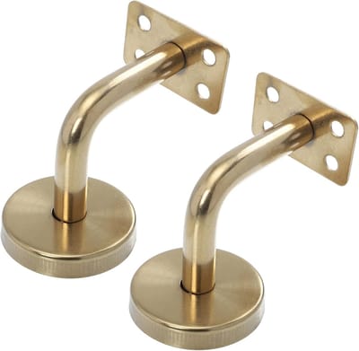 Leuningbeugels Set - Trapondersteuning Wandmontage - Veilige Trappen - Roestvrij Staal - 6x5x5cm - Goud