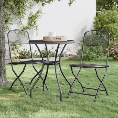 vidaXL - Opklapbare - stoelen, - 2 - stuks, - van - geëxpandeerd - metaalgaas, - antraciet.