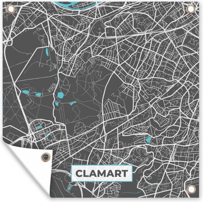 Tuin poster Clamart - Frankrijk - Plattegrond - Kaart - Stadskaart - 200x200 cm - Tuindoek