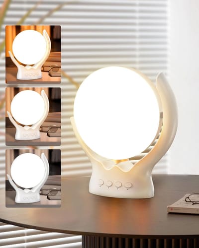 Draaibare lichttherapielamp - Happy zonlichtlamp met 5 helderheidsstanden en 3 kleurtemperaturen - Timer- en geheugenfunctie - Daglichtlamp voor slaapkamer en kantoor
