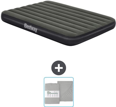 Bestway luchtbed - Twijfelaar- 137 x 191 x 25 cm - Groen - Inclusief en Hoeslaken