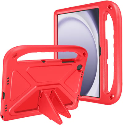 Avizar Geschikt voor Samsung Tab A9 Plus Schokbestendig Hoesje met Handvat en Voet, Rood