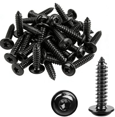 Dailygoods- Zelftappende Schroeven 50 Stuks - M4 x 30mm - Roestvrij Staal - Zwarte Torx Veiligheidsschroeven - Voor Hout/Metaal - Weerbestendig - Bevestigingsmiddelen