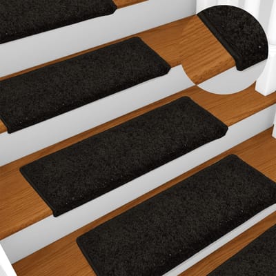 vidaXL - Trapmatten - 15 - st - 65x21x4 - cm - Zwart - Rechthoekige - Rand