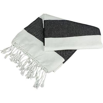ARTG Hamamzz Hamam Antalya Gestreepte Handdoek (Wit/zwart)