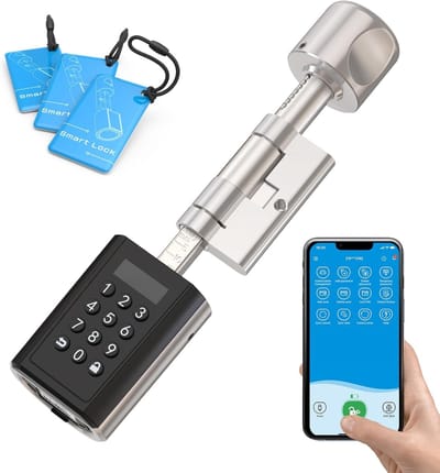 SnelShoppen - Welok P51 Elektronisch Deurslot voor Huisdeur, Ontgrendelen met Wachtwoord, Tijdelijk Wachtwoord, App, RFID-Kaart, BLE WLAN Afstandsbedi