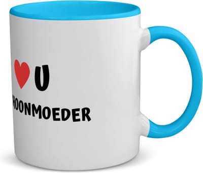Akyol - love u schoonmoeder koffiemok - theemok - blauw - Schoonmoeder - de liefste schoonmoeder - moeder cadeautjes - moederdag - verjaardag - geschenk - kado - 350 ML inhoud