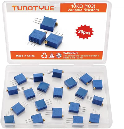 Variabele Weerstanden - Trimmer Potentiometer - Elektronica Reparatie - Cermet Materiaal - 10K Ohm - Blauw