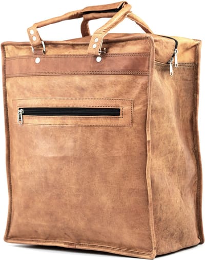 Shopper Tas Tote Bag ECHT LEER Strandtas 45 x 35 x 18 cm OnceDoce® Santiago Urban Chique model 192